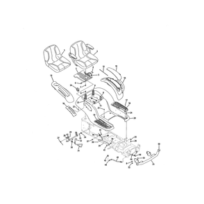 Seat/Fender/Deck Lift Diagram and Parts List for 767332  Cub Cadet Lawn Tractor